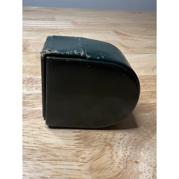 Vintage Bucherer Travel Alarm Clock in Green Leather Case by Swiss Untested JL - Picture 5 of 10